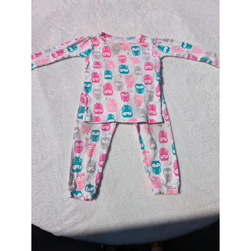 Carter's Just One You Owl Pajama Set 12M Pink & Teal